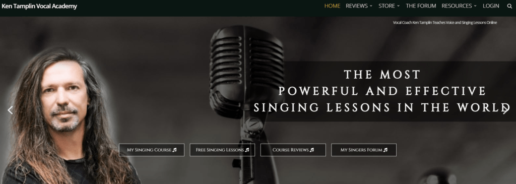 La page d'accueil de la Ken Tamplin Vocal Academy - powered by MemberPress