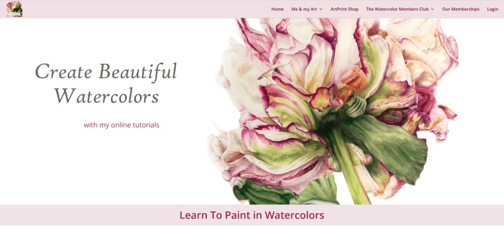 marie burke art school homepage screenshot