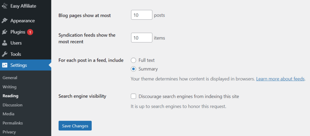 How to display blog summaries