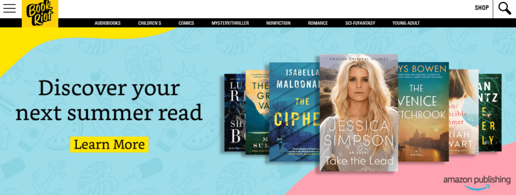 Book Riot homepage