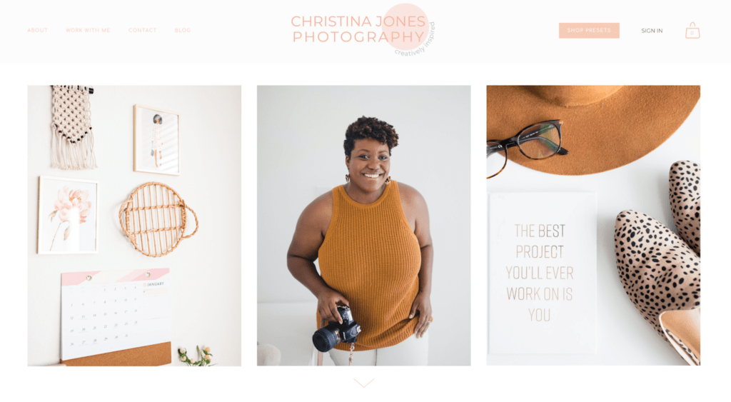 Christina Jones Photography homepage