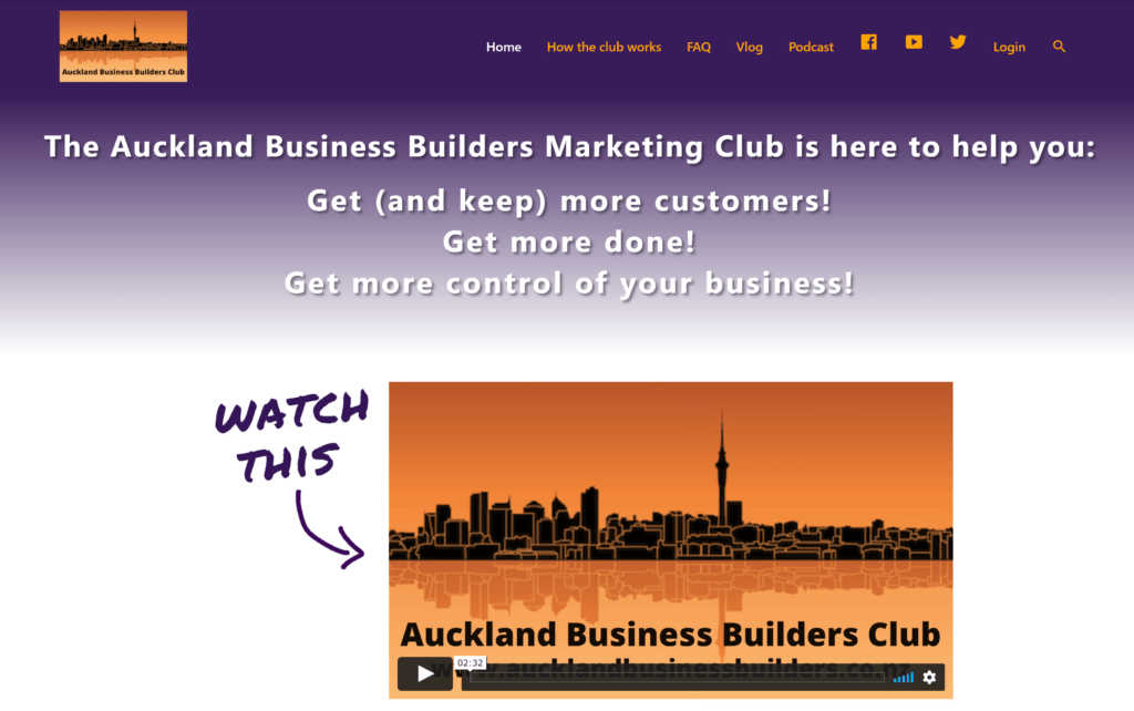 Auckland Business Builders Club homepage