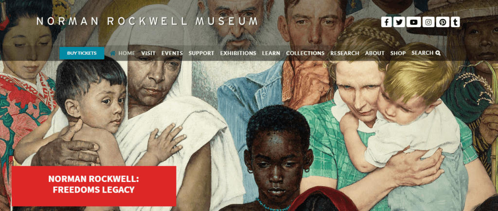 Page d'accueil du musée Norman Rockwell