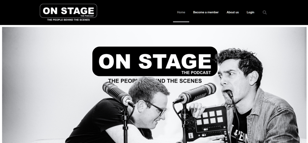 On Stage The Podcast homepage