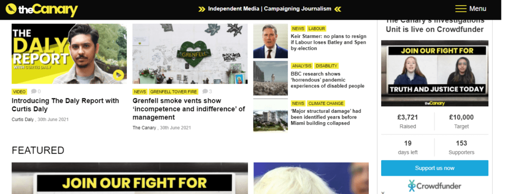 The Canary Homepage