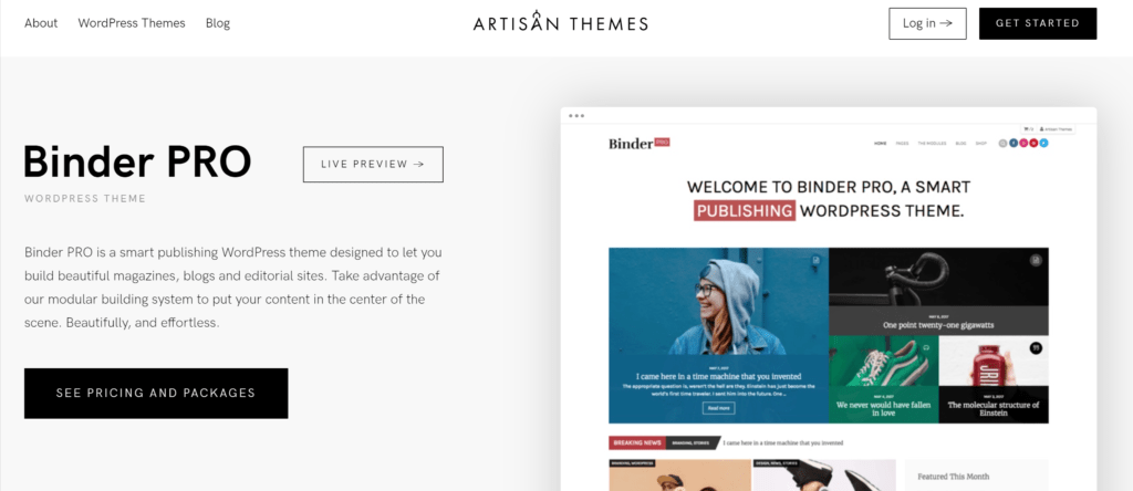 Binder Pro theme by Artisan Themes