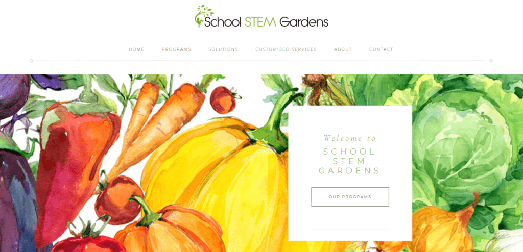 School STEM Gardens homepage