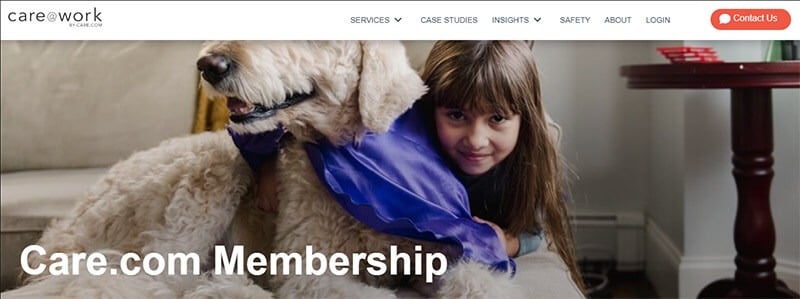 The Care.com membership website.