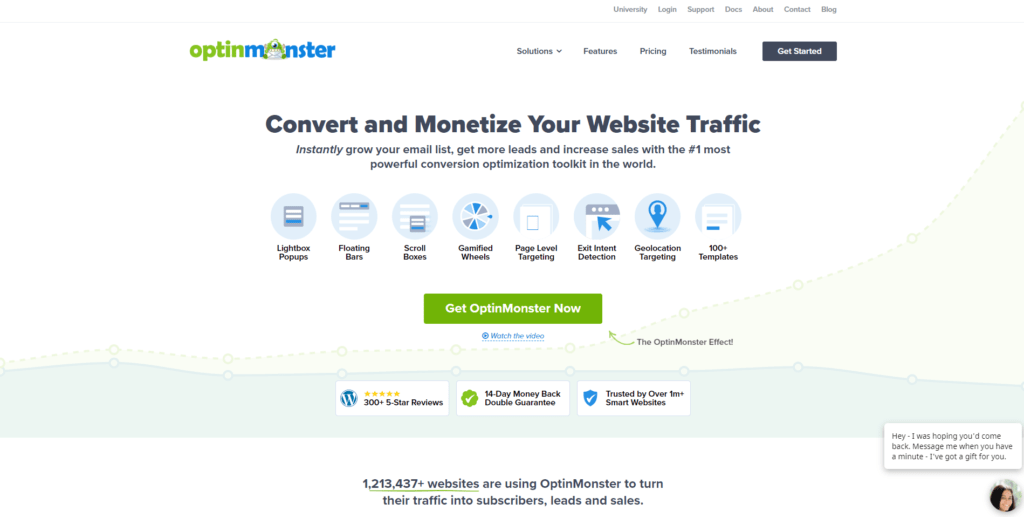 The OptinMonster homepage