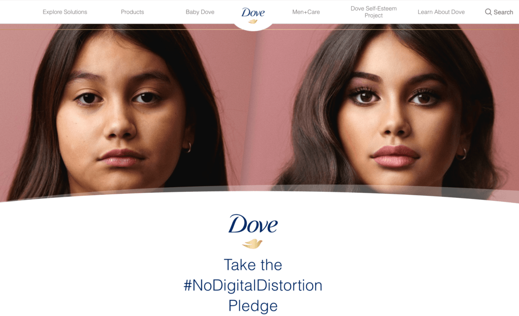 Dove's #nodigitaldistortion campaign is in line with the social media trends for 2022. 