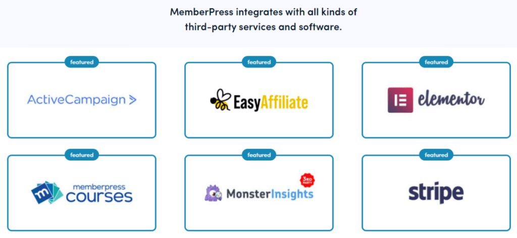 Featured MemberPress integrations 