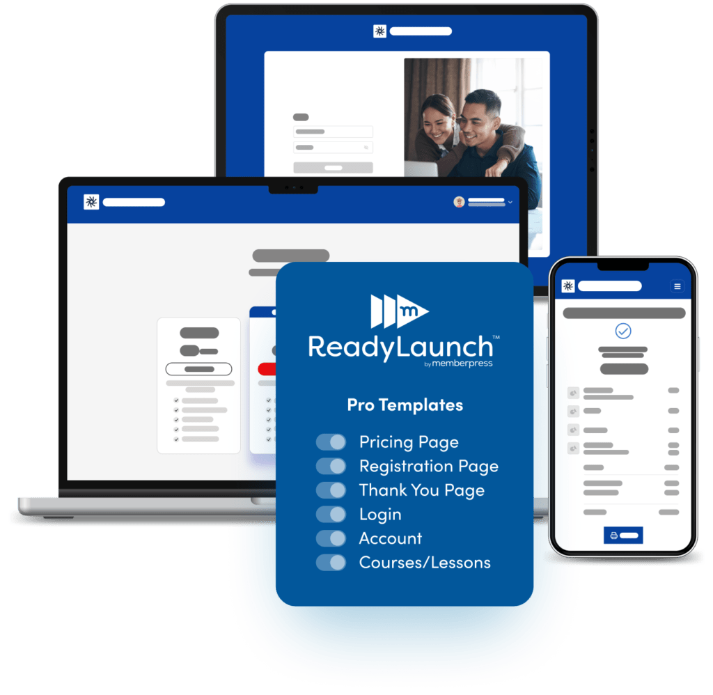 Captura de tela e montagem de recursos do ReadyLaunch™ by MemberPress