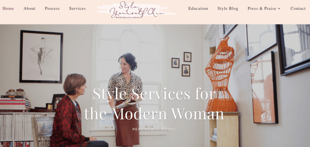 Style Yourself Chic home page.