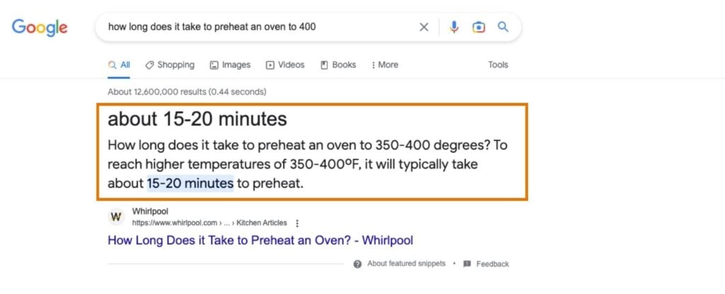 Featured snippets come from schema
