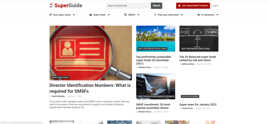 Homepage for SuperGuide.