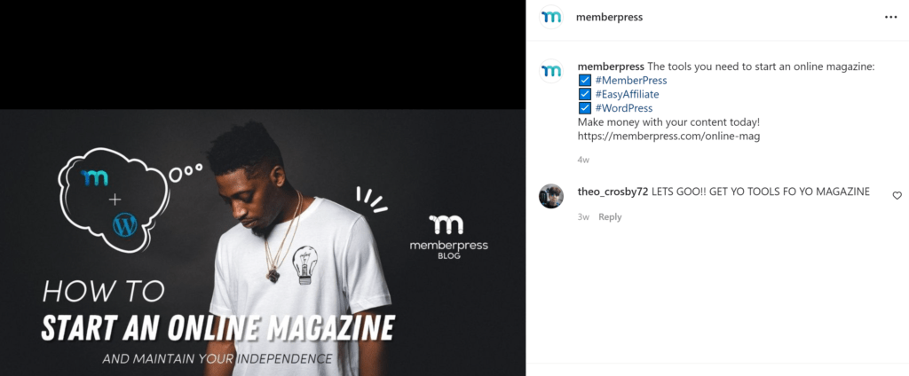 MemberPress-@memberpress---Instagram-fotos-e-videos | MemberPress Captura de tela da postagem do Instagram do MemberPress