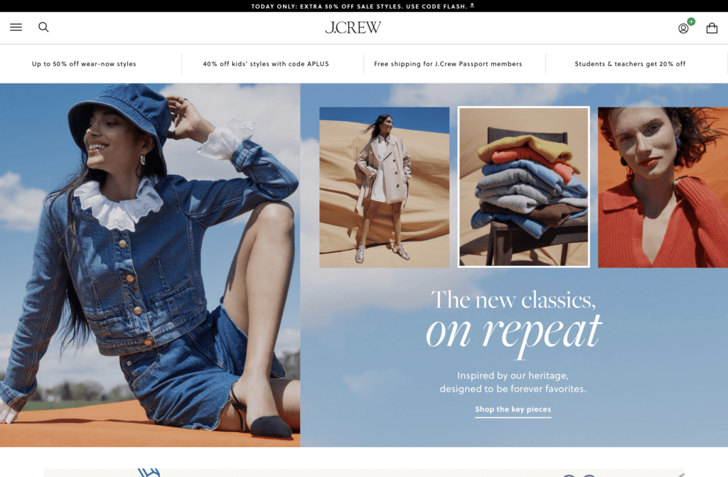 J.CREW is on online e-commerce store