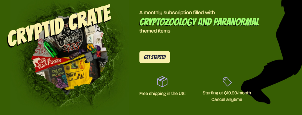 Cryptid Crate homepage screenshot