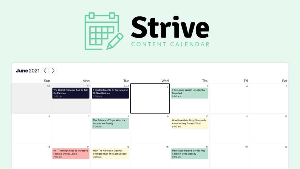 Strive Content Calendar image