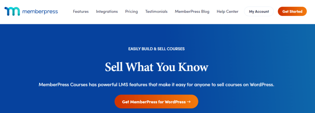 MemberPress Courses feature page screenshot