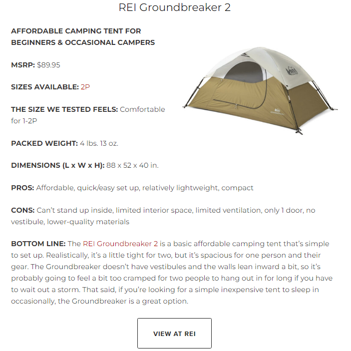 Clever Hiker tent affiliate link