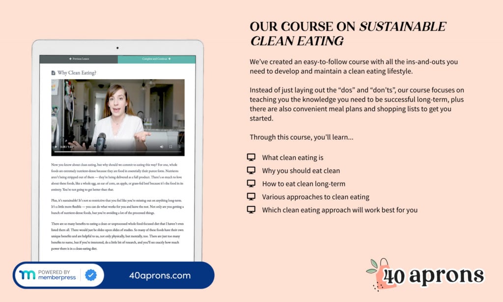 The Sustainable Clean Eating Course from 40 Aprons.