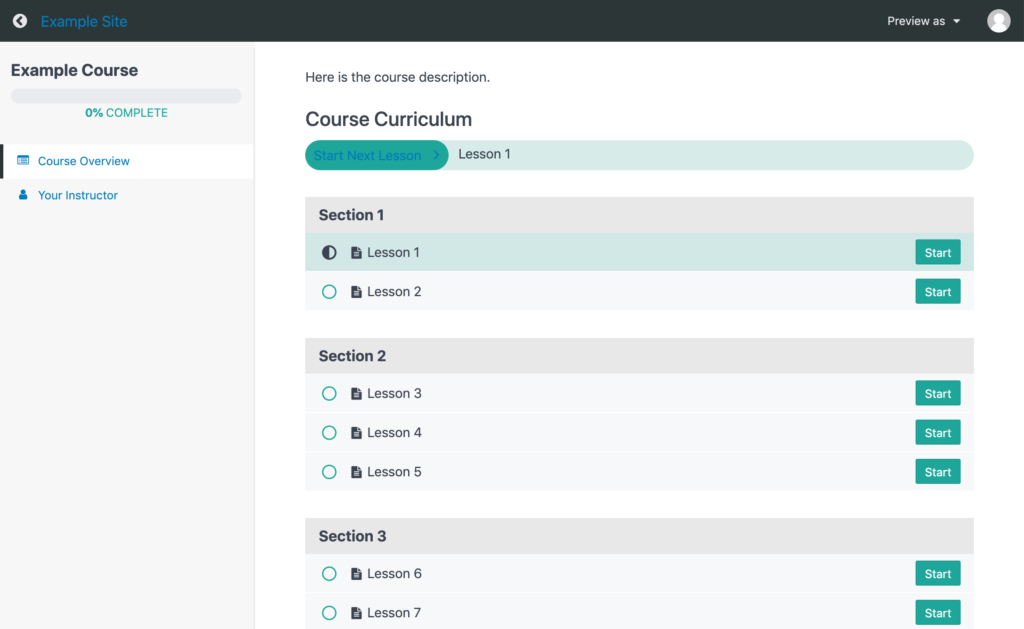 MemberPress course outline