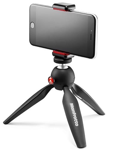 A Smartphone on the Manfrotto PIXI Mini kit