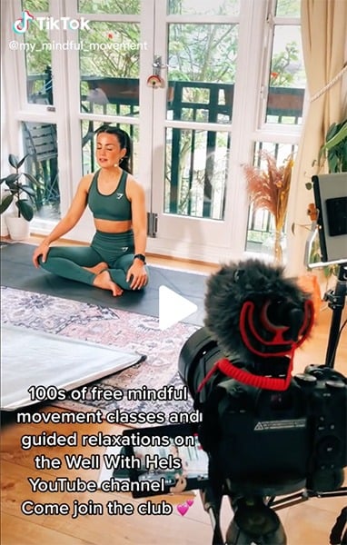My Mindful Movement's behind-the-scenes TikTok video.