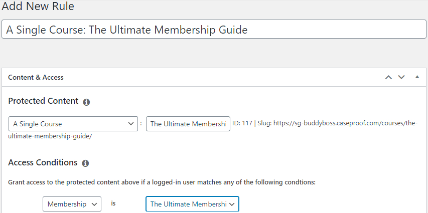 Protecting a MemberPress Course with Rules