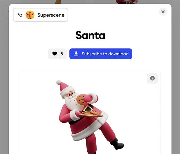 Santa illustration download page.