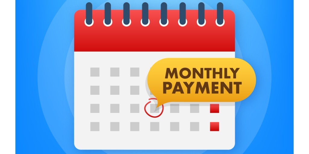 Calendar illustration indicating monthly payments