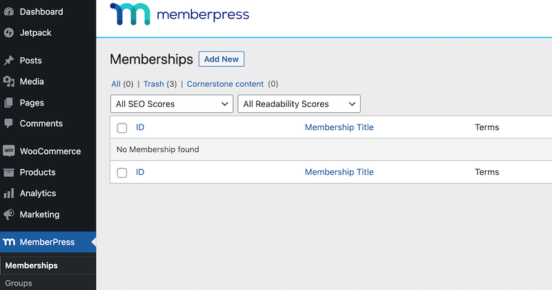 Adding a new membership in MemberPress. 