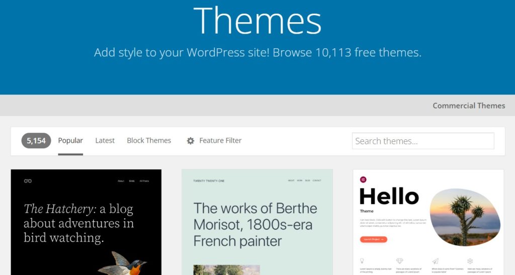 WordPress theme repository. 