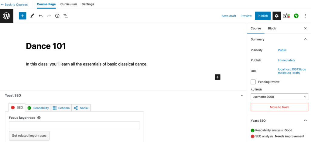 Creating a dance class using MemberPress. 