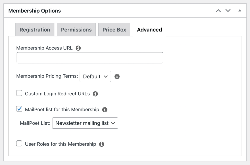 MemberPress membership options