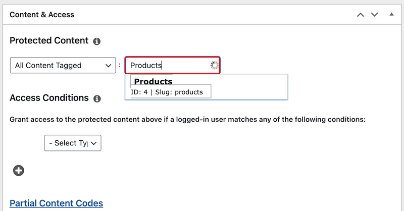 Adding the tag in Products