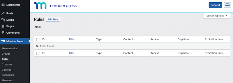 Setting up membership rules. 