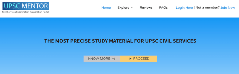 The UPSC Mentor homepage