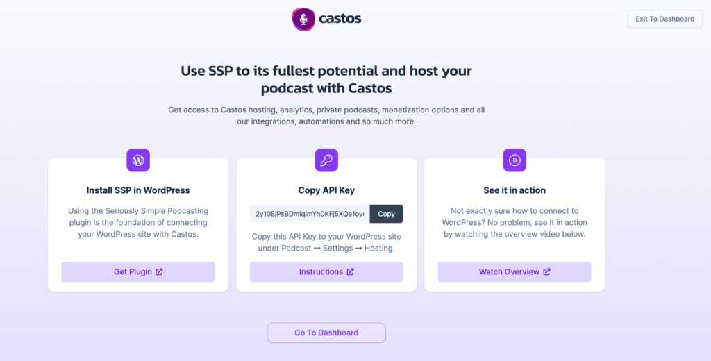 Castos API key