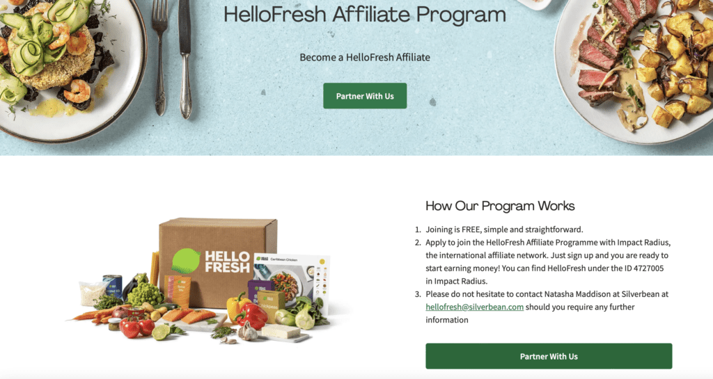 An example of an affiliate program