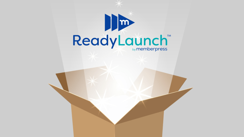 ReadyLaunch™ by MemberPress logo above an opening box