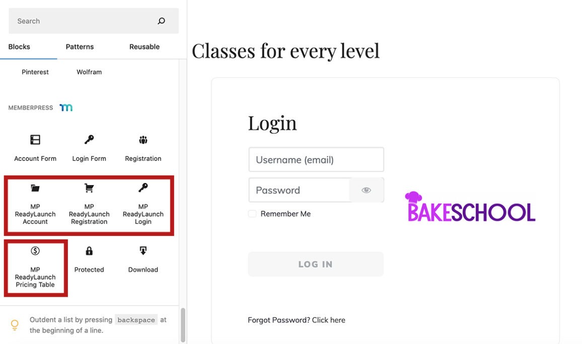 Ready Maker Sign In ReadyLaunch™ by MemberPress | Built-In Page Maker