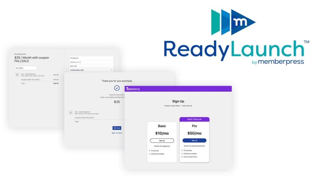 Telas ReadyLaunch™ com logotipo