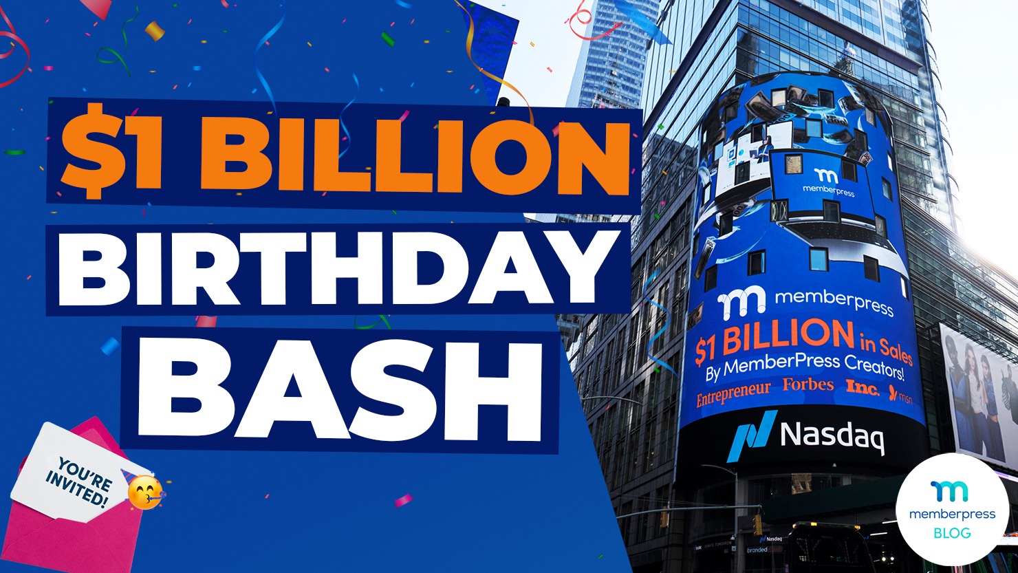 MemberPress' 10 años $1 Billion Birthday Bash