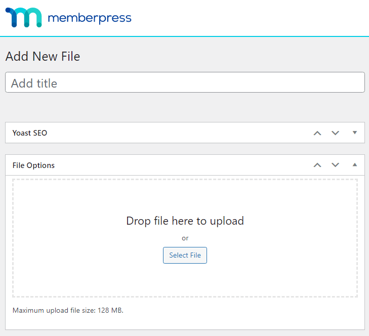 Adding a file using MemberPress downloads