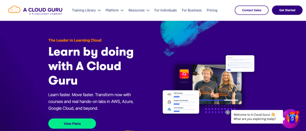 A Cloud Guru homepage