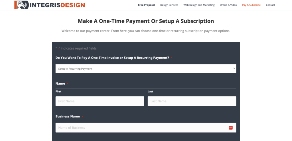 Integris Design and Development Agency Payment Methods