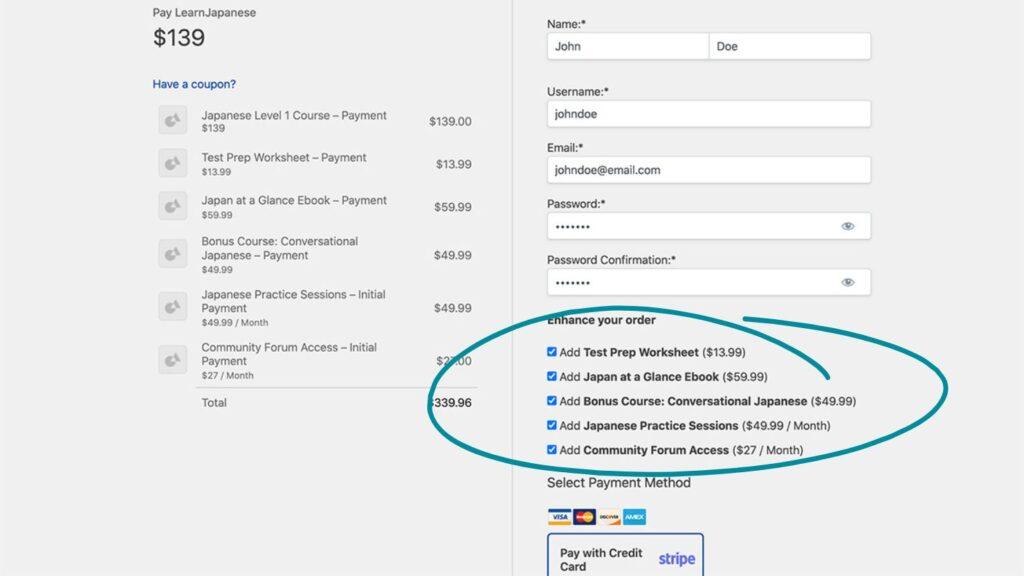 MemberPress Order Bumps an der Kasse auf dem Frontend