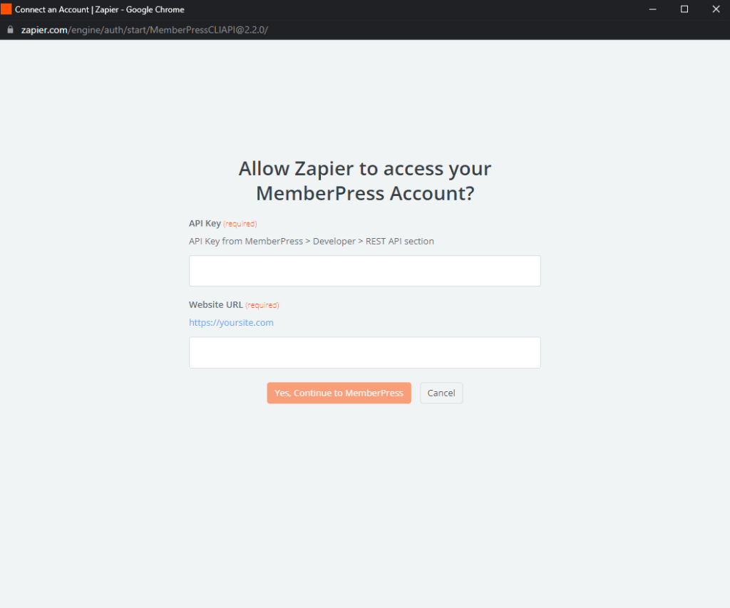 Allow Zapier to access your MemberPress account
